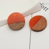 Picture of Resin & Wood Wood Effect Resin Charms Round Orange 18mm Dia, 5 PCs