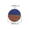 Изображение Дерево & Смола Смола Для Обработки Древесины Подвески " Круглые " Темно-синий 18мм диаметр, 5 ШТ