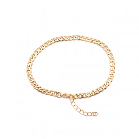 Bild von Großhandel Oval 304 Edelstahl Fußketten, Vergoldet Vakuumbeschichtung, Frauen Minimalistisch Geschenk Schmuckbedarf, 23.5cm lang, 1 Strang