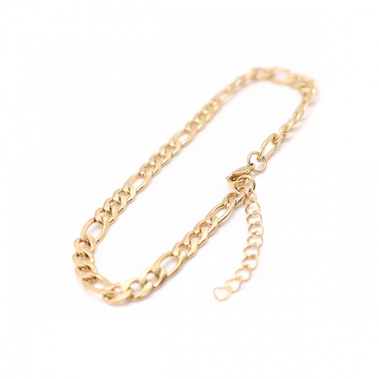 Picture of 304 Stainless Steel Anklet Gold Plated Oval 23.5cm(9 2/8") long, 1 Piece