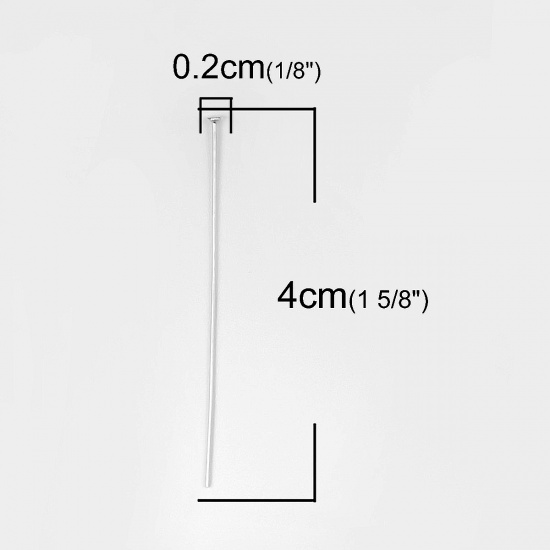 Immagine di Argento Sterling Spillo Spilli Argento 4cm Lunghezza, 0.5mm (24 misura), 1 Grammo (Circa 10-11Pz)