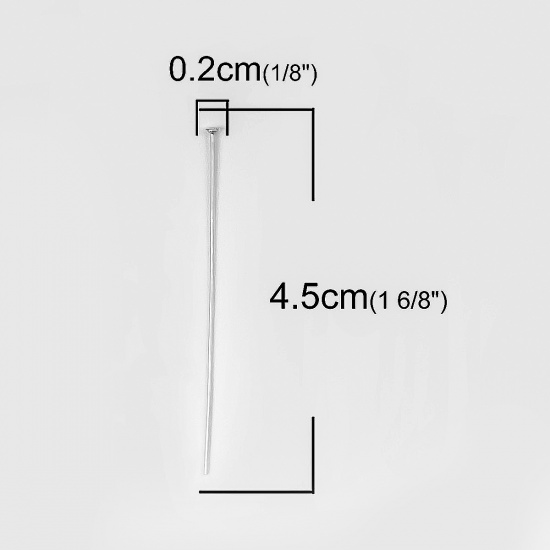 Immagine di Argento Sterling Spillo Spilli Argento 4.5cm Lunghezza, 0.5mm (24 misura), 1 Grammo (Circa 9-10Pz)