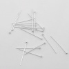 Picture of Sterling Silver Ball Head Pins Silver 20mm( 6/8") long, 0.5mm (24 gauge), 1 Gram (Approx 16-17 PCs)