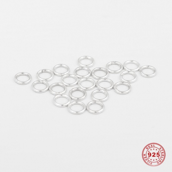 Изображение 0.9мм Чистое Серебро замыкание Колечки Круглые Античное Серебро 5мм диаметр, 1 Грамм (Примерно 11-12 шт)