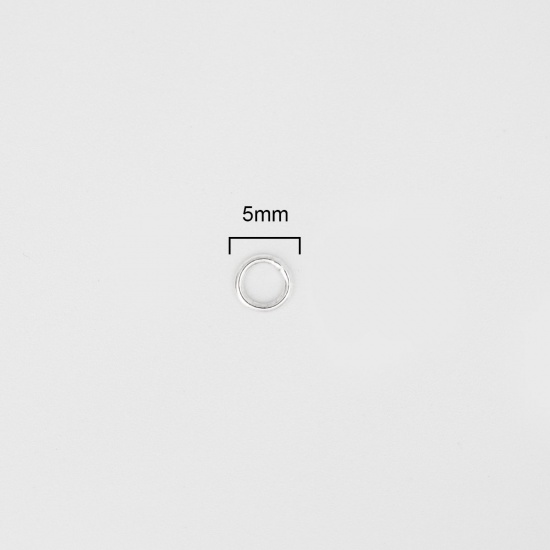 0.9mm スターリングシルバー 口閉じ丸カン 丸カン 円形 シルバー 5mm 直径、 1 グラム （約 11-12 個） の画像