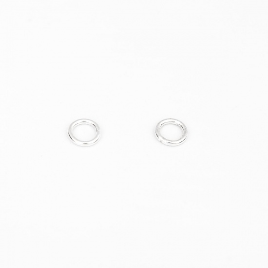 Picture of 0.9mm Sterling Silver Closed Soldered Jump Rings Findings Round Silver 5mm Dia., 1 Gram (Approx 11-12 PCs)