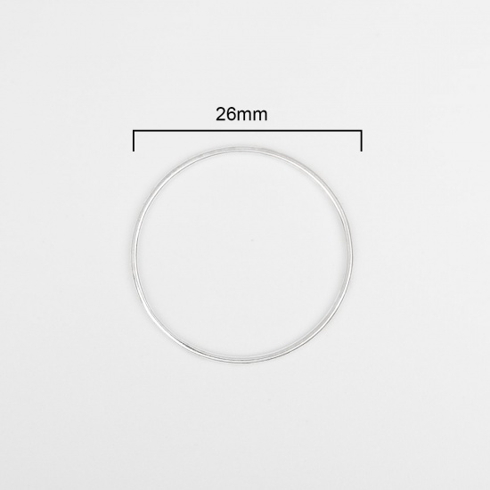 0.9mm スターリングシルバー 口閉じ丸カン 丸カン 円形 シルバー 26mm 直径、 1 グラム （約 2-3 個） の画像