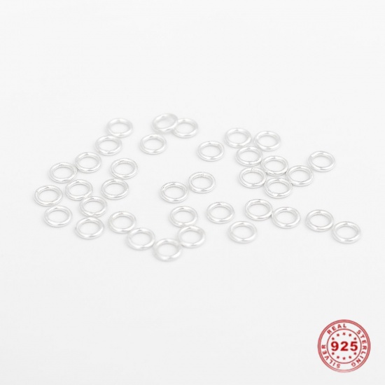 Изображение 0.5мм Чистое Серебро замыкание Колечки Круглые Античное Серебро 3мм диаметр, 1 Грамм (Примерно 57-58 шт)