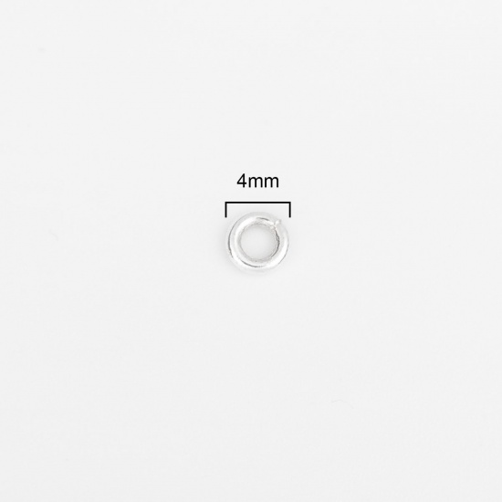 Picture of 1mm Sterling Silver Closed Soldered Jump Rings Findings Round Silver 4mm Dia., 1 Gram (Approx 12-13 PCs)