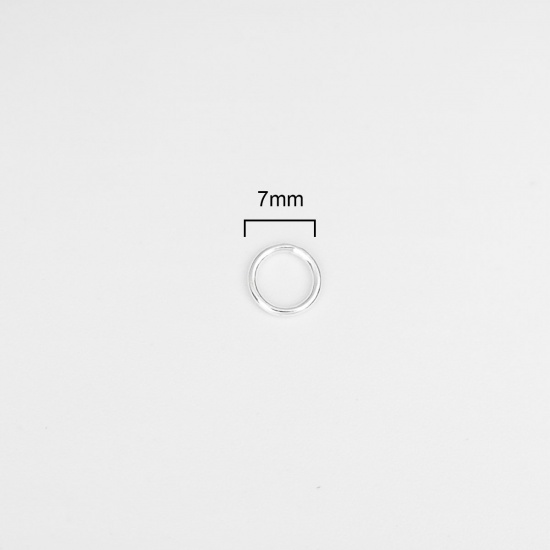 Immagine di 0.9mm Argento Sterling Chiuso Stile Anello di Salto Tondo Argento 7mm Dia., 1 Grammo ( Circa 7-8 Pz)