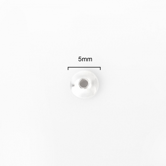 スターリングシルバー ビーズ ユーフォー シルバー 5mm 直径 穴:約 1.8mm 、 1 グラム （約 5-6 個) の画像