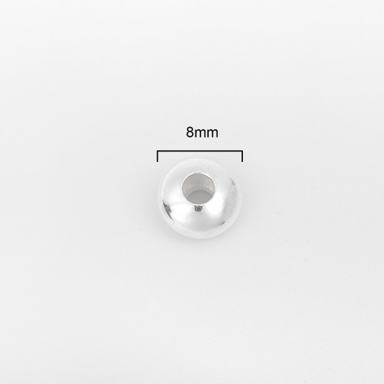 スターリングシルバー ビーズ ユーフォー シルバー 8mm 直径 穴:約 2.8mm 、 1 グラム （約 2-3 個) の画像