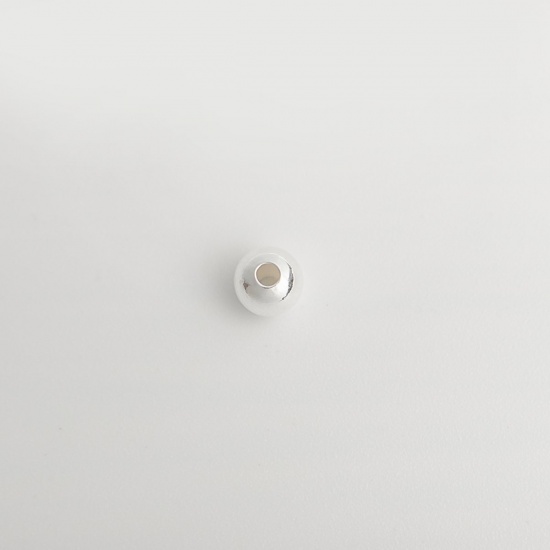 スターリングシルバー ビーズ 円形 シルバー 5mm 直径 穴:約 1.7mm 、 1 グラム （約 5-6 個) の画像