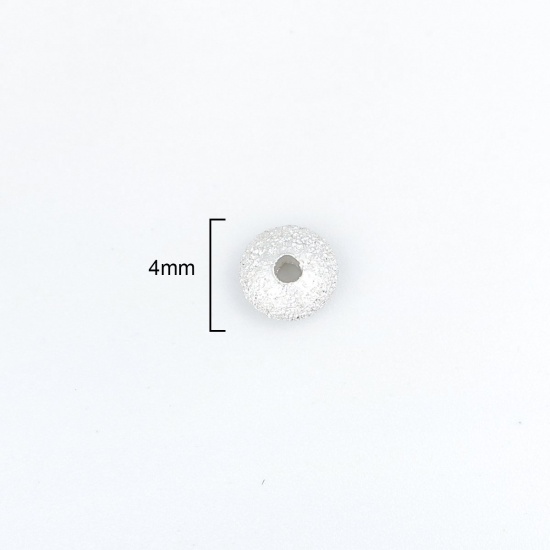 スターリングシルバー ビーズ ユーフォー シルバー つや消し 4mm 直径 穴:約 1.2mm 、 1 グラム （約 14-15 個) の画像