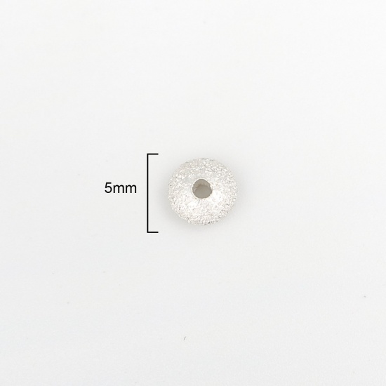 スターリングシルバー ビーズ ユーフォー シルバー つや消し 5mm 直径 穴:約 2mm 、 1 グラム （約 9-10 個) の画像
