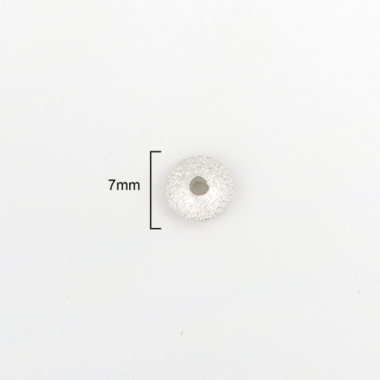 スターリングシルバー ビーズ ユーフォー シルバー つや消し 6mm 直径 穴:約 1.7mm 、 1 グラム （約 5-6 個) の画像
