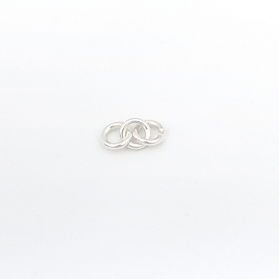 Picture of 0.6mm Sterling Silver Open Jump Rings Findings Round Silver 3mm Dia., 1 Gram (Approx 46-47 PCs)