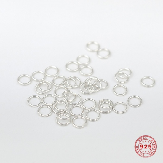 Picture of 0.5mm Sterling Silver Open Jump Rings Findings Round Silver 3.5mm Dia., 1 Gram (Approx 50-51 PCs)