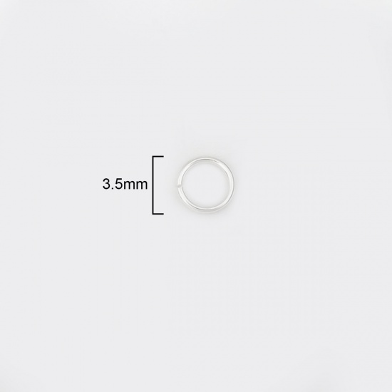 Picture of 0.5mm Sterling Silver Open Jump Rings Findings Round Silver 3.5mm Dia., 1 Gram (Approx 50-51 PCs)