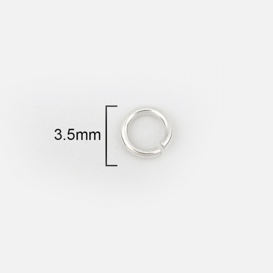 Immagine di 0.6mm Argento Sterling Aperto Stile Anello di Salto Tondo Argento 3.5mm Dia., 1 Grammo ( Circa 37-38 Pz)
