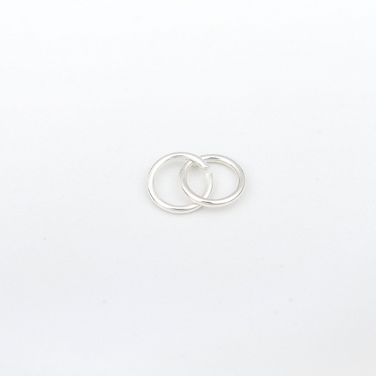 Picture of 0.5mm Sterling Silver Open Jump Rings Findings Round Silver 4mm Dia., 1 Gram (Approx 44-45 PCs)