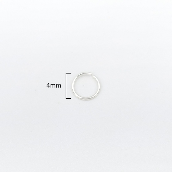 Immagine di 0.6mm Argento Sterling Aperto Stile Anello di Salto Tondo Argento 4mm Dia., 1 Grammo ( Circa 32-33 Pz)