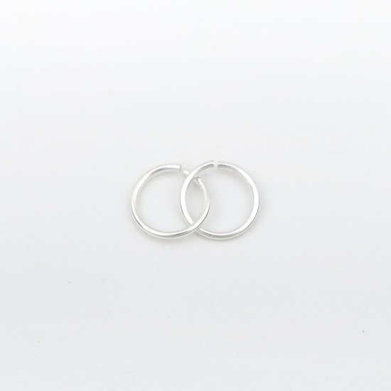 Picture of 0.6mm Sterling Silver Open Jump Rings Findings Round Silver 4mm Dia., 1 Gram (Approx 32-33 PCs)