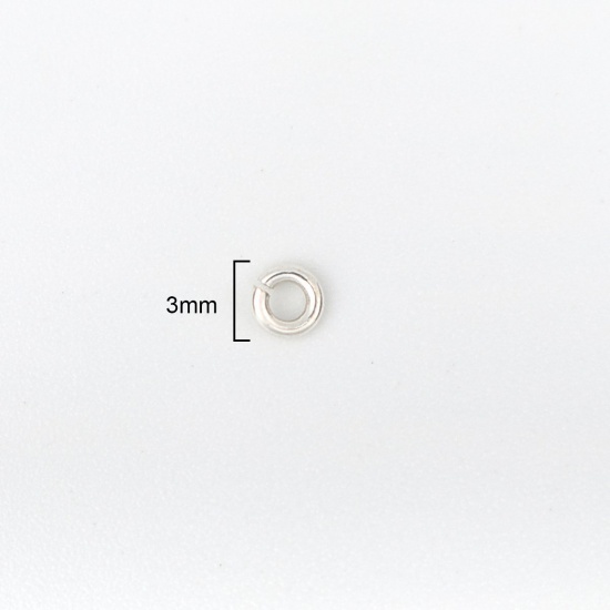 0.8mm スターリングシルバー 丸カン 丸カン 円形 シルバー 3mm 直径、 1 グラム （約 28-29 個） の画像