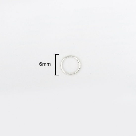 Image de 0.6mm Anneaux de Jonction en Argent Pur Ouvert Rond Argent 6mm 1 Gramme (Environ 20-21 Pcs)