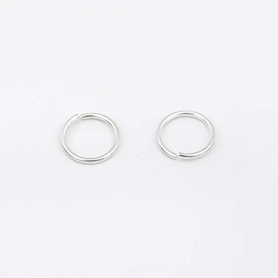 Picture of 0.6mm Sterling Silver Open Jump Rings Findings Round Silver 6mm Dia., 1 Gram (Approx 20-21 PCs)