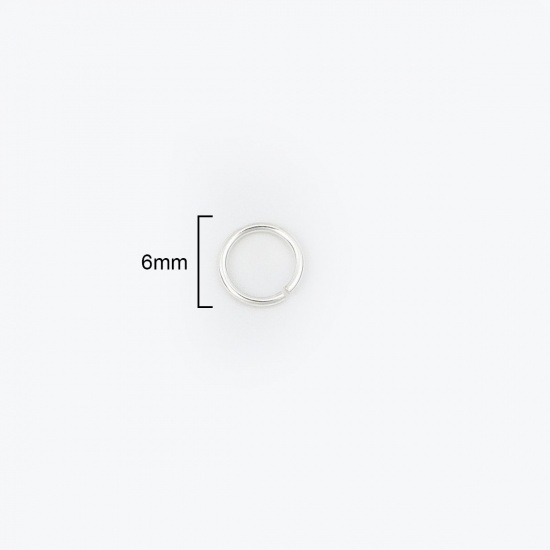 Immagine di 0.7mm Argento Sterling Aperto Stile Anello di Salto Tondo Argento 6mm Dia., 1 Grammo ( Circa 15-16 Pz)