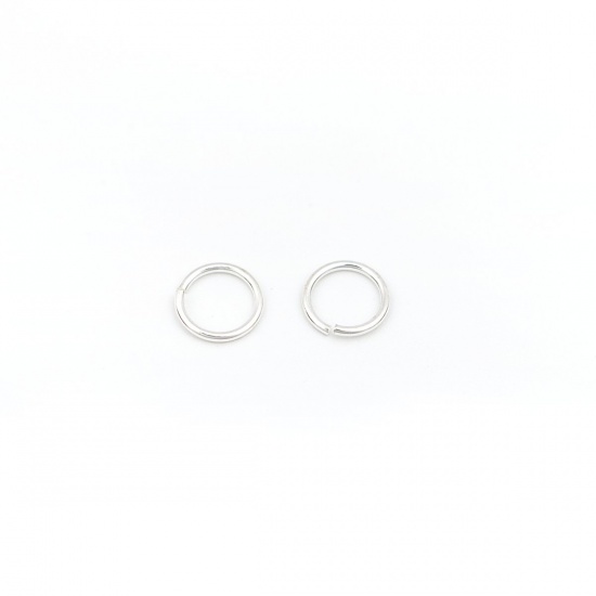 Picture of 0.7mm Sterling Silver Open Jump Rings Findings Round Silver 6mm Dia., 1 Gram (Approx 15-16 PCs)