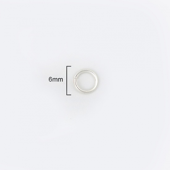 Image de 0.8mm Anneaux de Jonction en Argent Pur Ouvert Rond Argent 6mm 1 Gramme (Environ 11-12 Pcs)