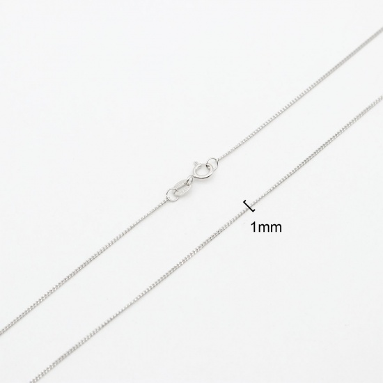 Picture of Sterling Silver Link Curb Chain Necklace Silver 45.7cm(18") long, 1 Piece