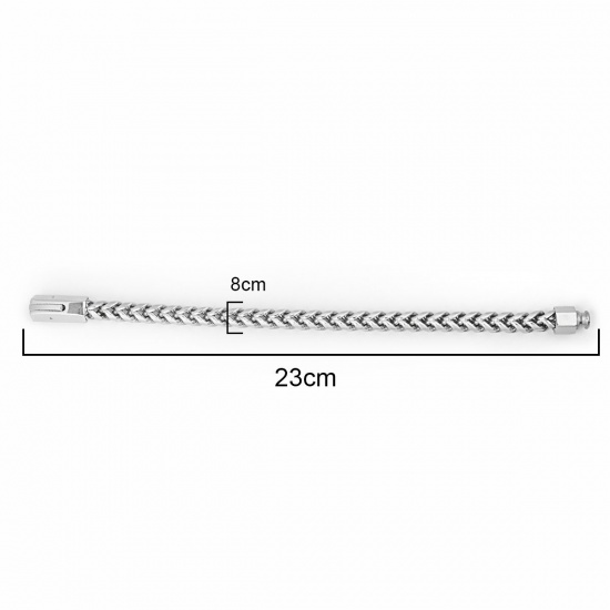Picture of 316 Stainless Steel Men Bracelets Silver Tone 23cm(9") long, 1 Piece