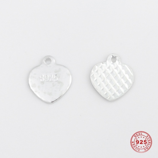 Picture of Sterling Silver Charms Silver Heart 6mm x 6mm, 1 Gram (Approx 8-9 PCs)