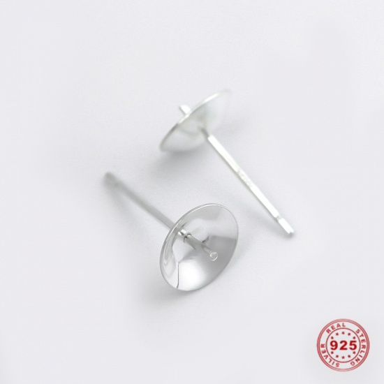 Image de Apprêts de Boucles d'Oreilles en Argent Pur Argent Convenir aux Perles: 12mm) 15mm x 8mm, Epaisseur de Fil: (21 gauge), 1 Gramme (Env. 2-4 Pcs)