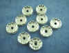 Picture of 10 PCs Brass Spacer Rondelle Beads Silver Plated Flat Round 12mm Dia., Hole: Approx 2.4mm
