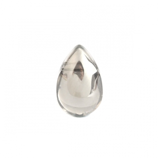 Bild von Glas Perlen Tropfen Grau Plattiert ca. 9mm x 6mm, Loch: 0.8mm, 50 Stück