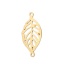 Immagine di 304 Acciaio Inossidabile Connettore Foglia Oro Placcato Filigrana 3cm x 1.4cm, 3 Pz
