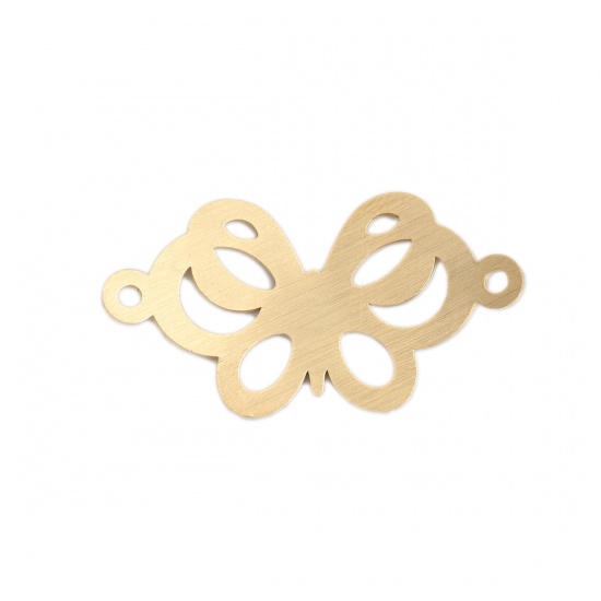 304ステンレス鋼 コネクター 蝶 金メッキ 透かし 3.2cm x 1.7cm、 3 の画像