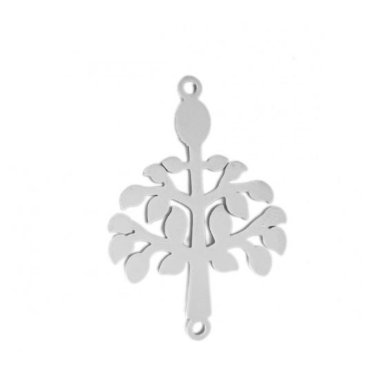 Imagen de 304 Acero Inoxidable Conectores Árbol Tono de Plata 3cm x 2.1cm, 5 Unidades
