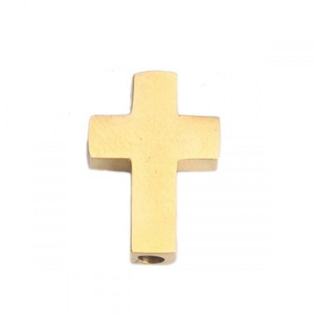 304 Edelstahl Perlen Kreuz Vergoldet 15mm x 10mm, Loch: ca. 1.8mm, 2 Stück