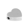 Imagen de 304 Acero Inoxidable Cuentas Corazón Tono de Plata 12mm x 11mm, Agujero: Aprox 1.8mm, 2 Unidades