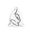 Picture of 304 Stainless Steel Connectors Drop Silver Tone Hollow 16mm x 12mm, 5 PCs