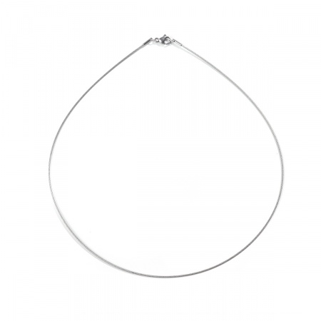 304 Stainless Steel Simple Collar Neck Ring Necklace Silver Tone 45cm(17 6/8") long, 1 Piece