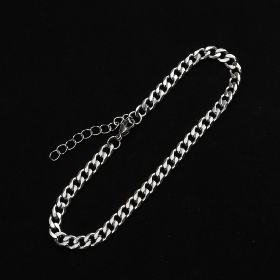 Picture of 304 Stainless Steel Anklet Silver Tone 22cm(8 5/8") long, 1 Piece