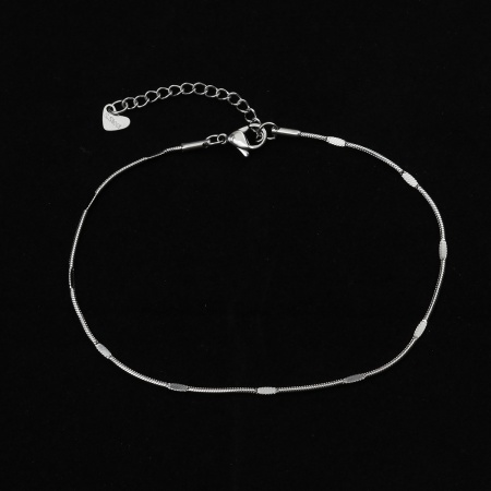 Bild von Großhandel 304 Edelstahl Fußketten, Silberfarbe Frauen Minimalistisch Geschenk Schmuckbedarf, 23.5cm lang, 1 Strang