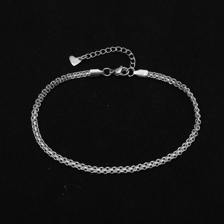 Bild von Großhandel 304 Edelstahl Fußketten, Silberfarbe Frauen Minimalistisch Geschenk Schmuckbedarf, 23cm lang, 1 Strang