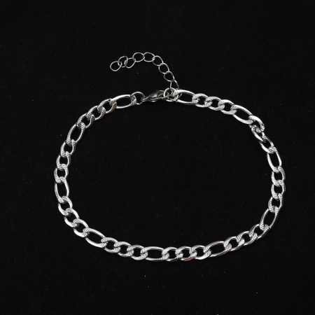Bild von Großhandel 304 Edelstahl Fußketten, Silberfarbe Frauen Minimalistisch Geschenk Schmuckbedarf, 23cm lang, 1 Strang